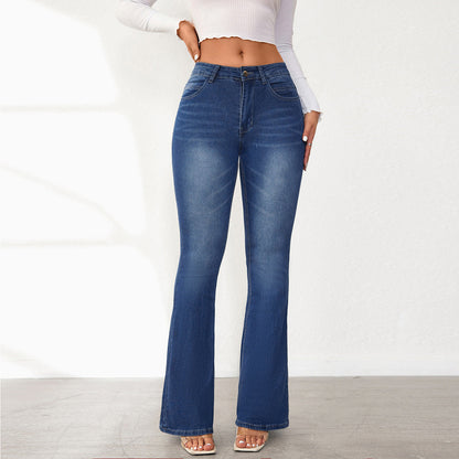 Damen Hochtaillierte Bootcut Jeans Eveloria