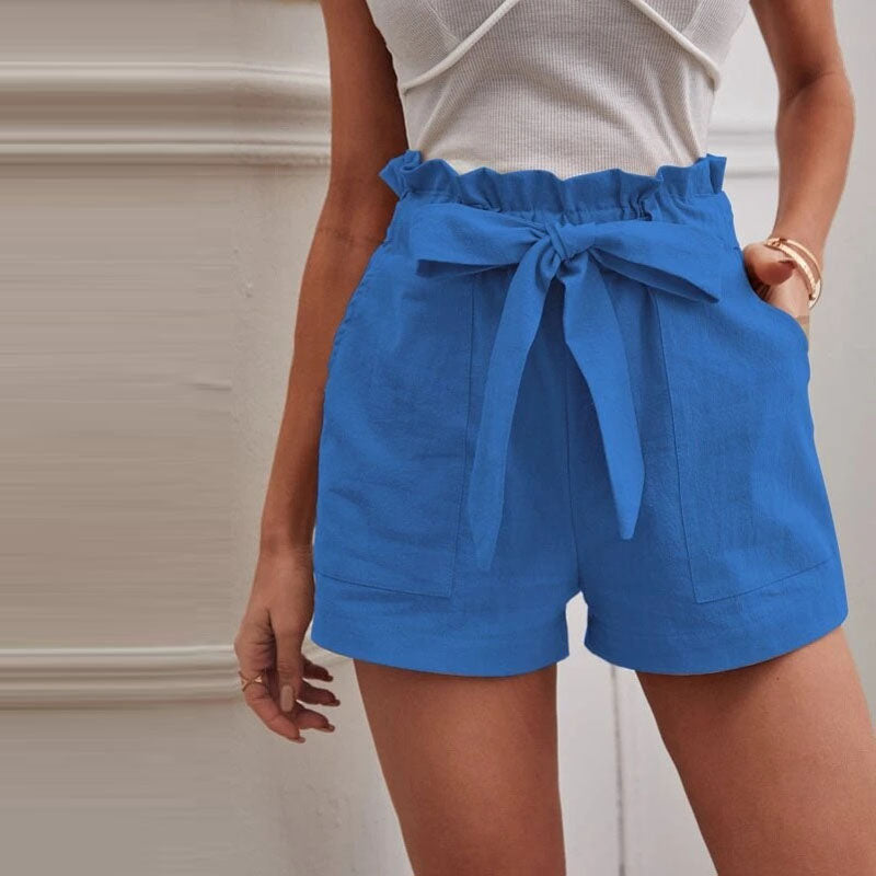Eveloria Damen Shorts Einfarbig Baumwolle Kurz