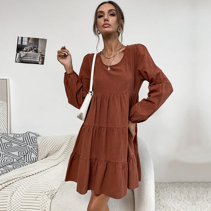 Damen Wickelkleid mit Rüschendetails und Volumenrock