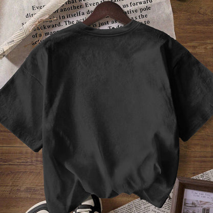 Damen Oversized T-Shirt Baumwolle Rundhalsausschnitt Weiß Eveloria