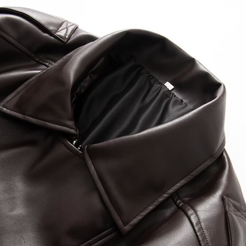 Damen Kunstlederjacke Innovatives Design Praktische Taschen