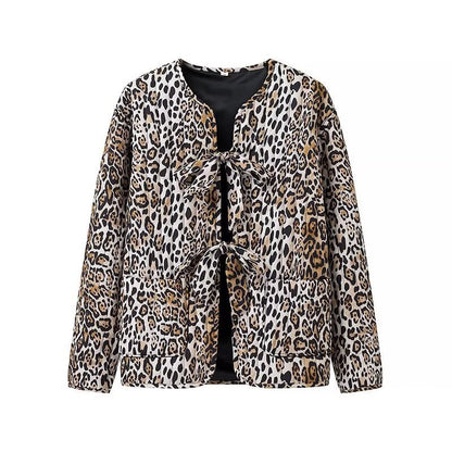 Damen Jacke Gemustert Mit Bindegürtel Eveloria
