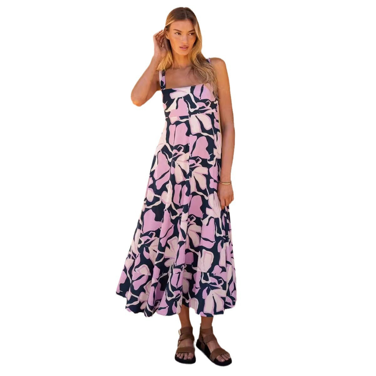 Damen Maxikleid Floralmuster Eveloria