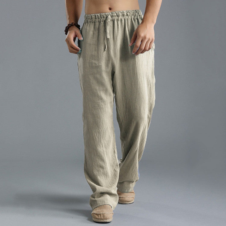 Herren Leinenhose Komfort Lang