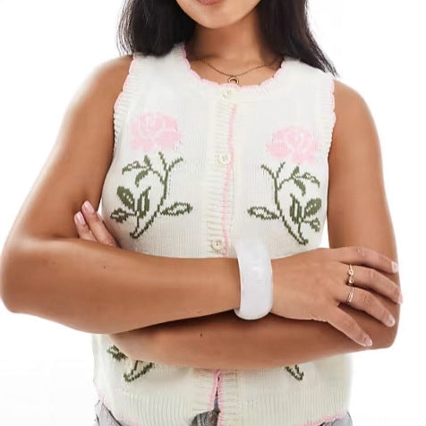 Damen Strickjacke Florales Design Elegantes Design Eveloria