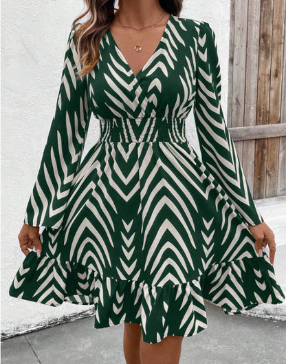 Damen Wickelkleid Voluminöser Rock Eveloria