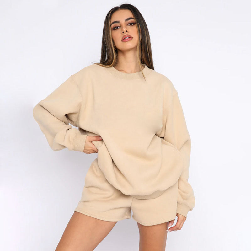 Damen Sweater-Shorts-Set Freizeitlook Eveloria