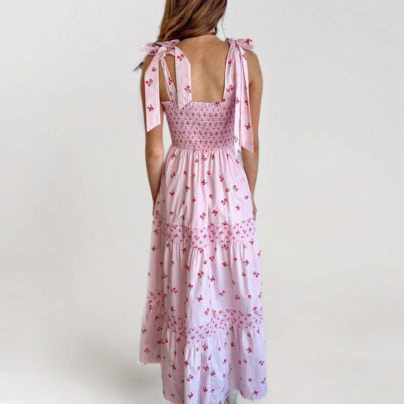 Damen Maxikleid Smocking-Oberteil Florales Design Eveloria