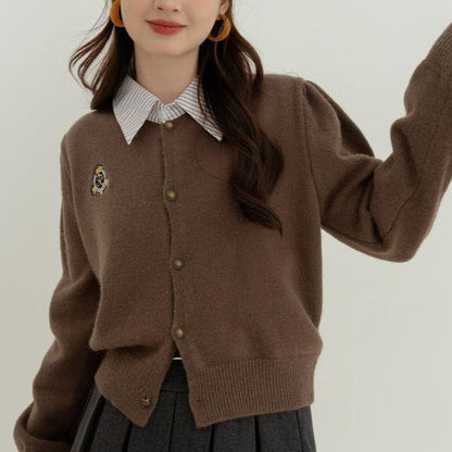 Damen Kaschmirstrickjacke Goldknöpfe Beige Eveloria