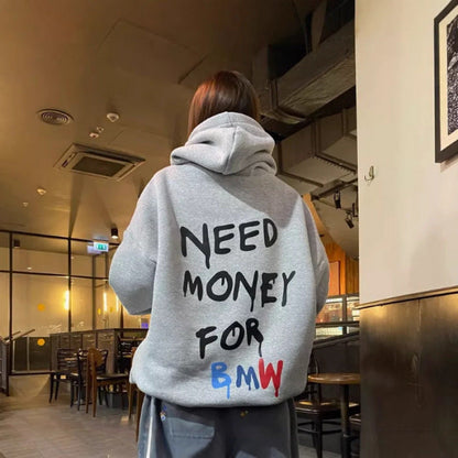 Damen Oversized Hoodie mit Schriftzug