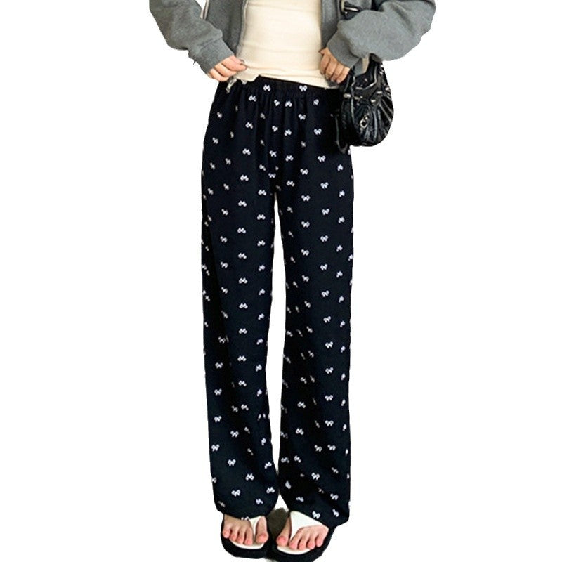 Damen Palazzo-Hose Elegant Muster Baumwolle