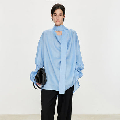 Damen Schulterfreie Bluse Raffinierter Kragen Eveloria