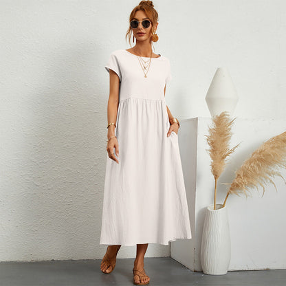 Damen Maxikleid Tailliert Mit Seitentaschen Eveloria