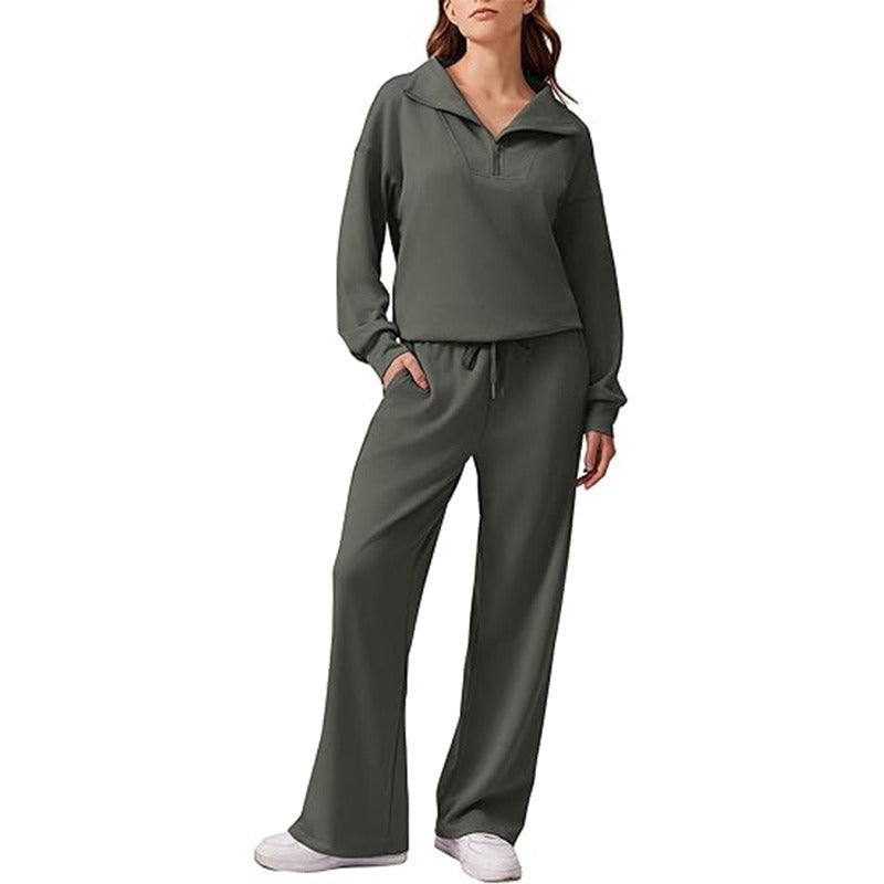 Damen Sweatpants-Set aus Fleece Beige