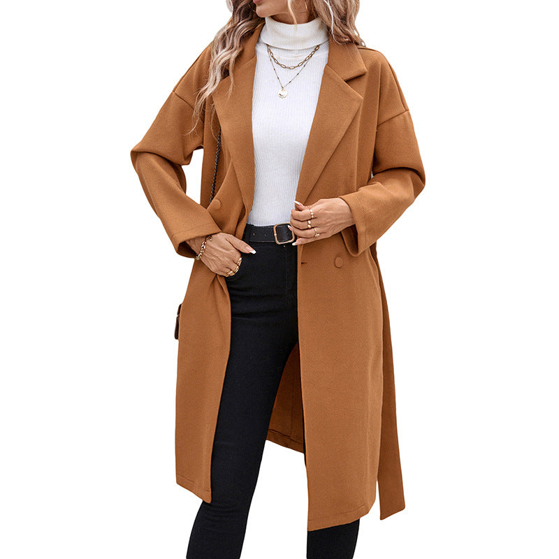 Damen Trenchcoat Taillierbarer Gürtel Moderner Schnitt Beige