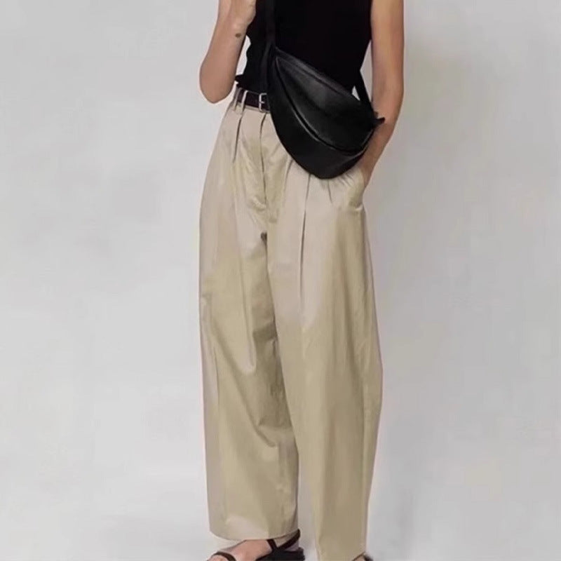 Damen Weite Stoffhose Hochgeschnitten Eveloria - Eveloria