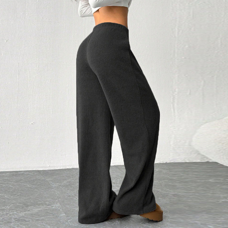 Damen Strickhosen Elastischer Bund Weite Passform Eveloria