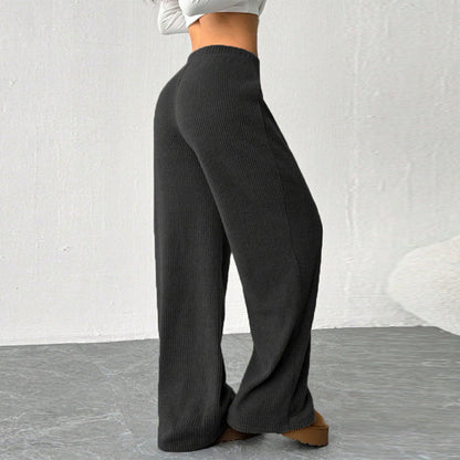Damen Strickhosen Elastischer Bund Weite Passform Eveloria