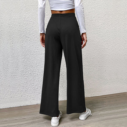 Damen Palazzo-Hose Hochtaillier Falten