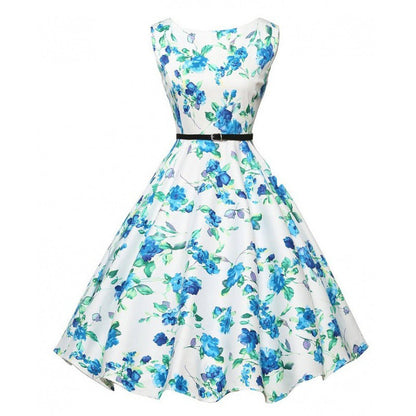 Damen Midi-Kleid Floralmuster Tailliert Eveloria