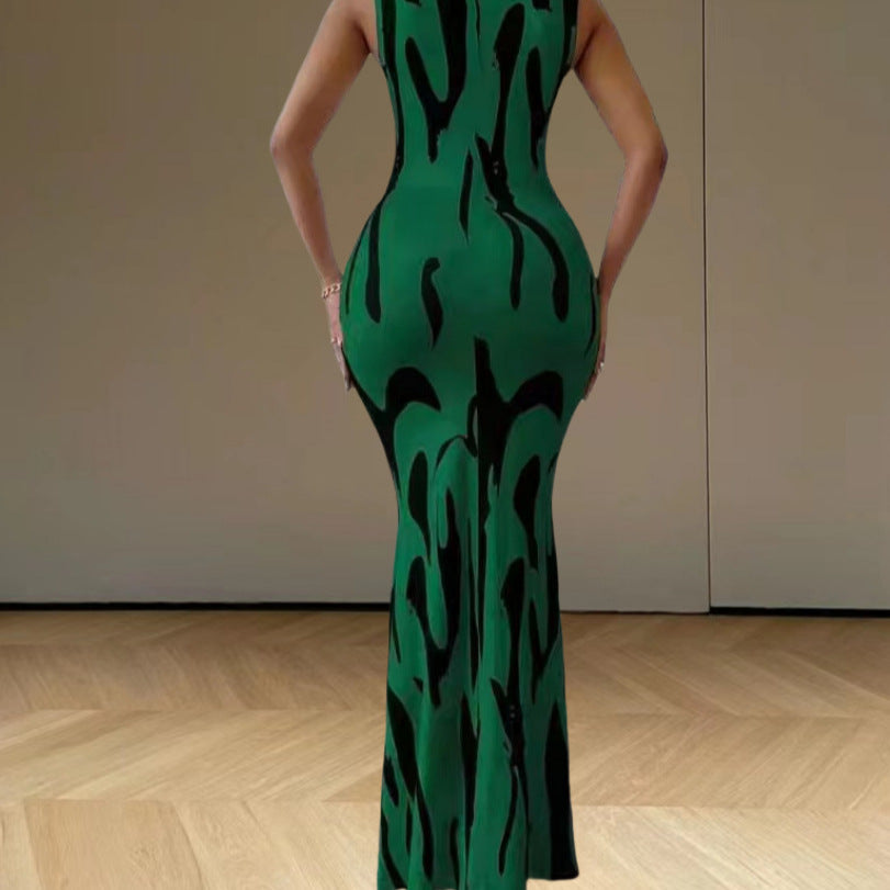 Damen Maxikleid Figurbetont Trendmuster Eveloria