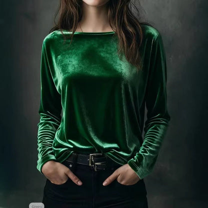 Eveloria Damen Velours-Longsleeve Leicht
