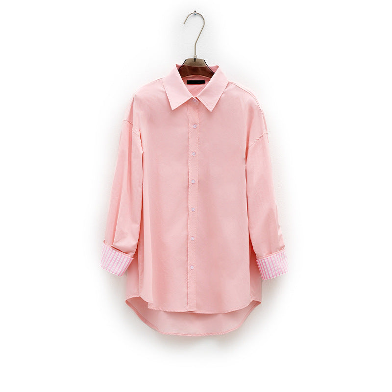Damen Bluse mit Kurzärmeln Eveloria Elegance Baumwolle Weiß