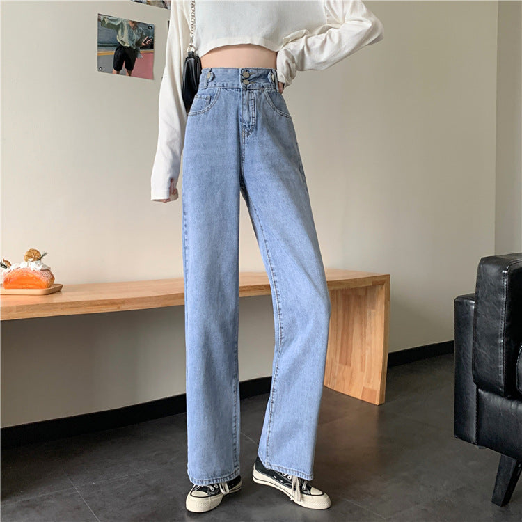 Damen Hochtaillige Bootcut Jeans Eveloria