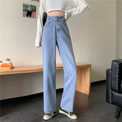Damen Hochtaillige Bootcut Jeans Eveloria