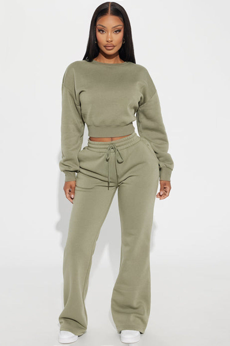 Damen Cropped Sweatshirt Voluminöse Ärmel Eveloria