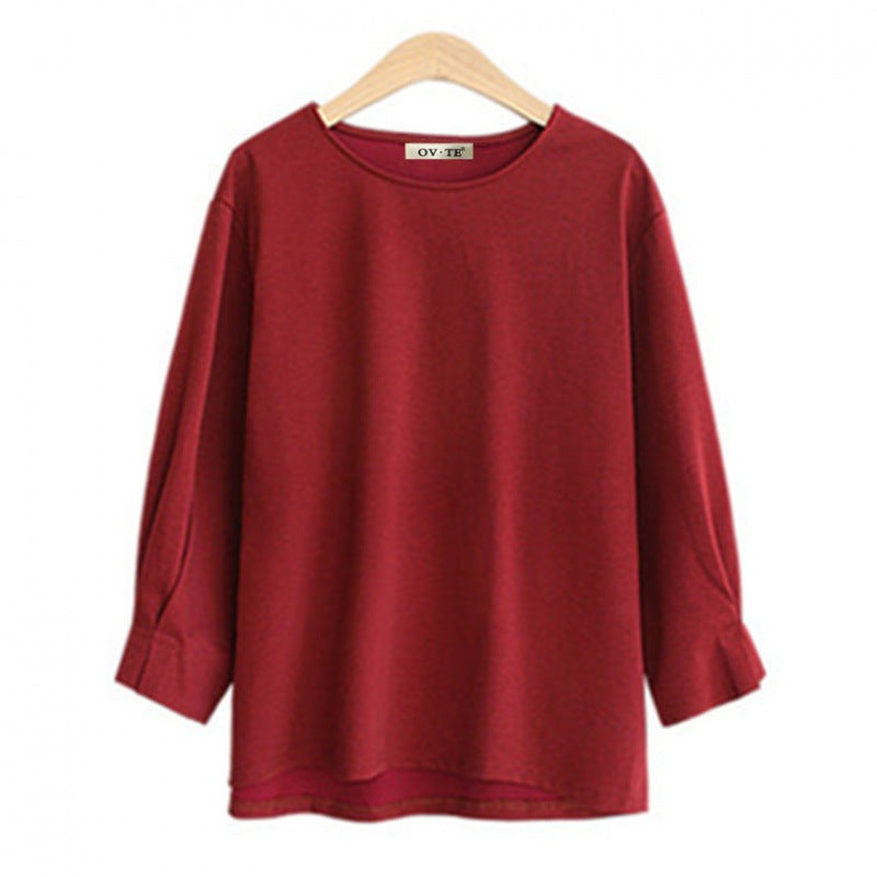 Damen Langarmshirt Weites Design Rundhalsausschnitt Elegantes Eveloria