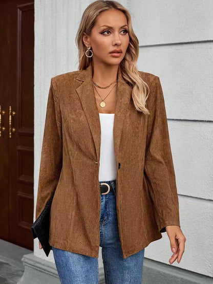 Damen Blazer Samtweich Struktur Oberfläche Eveloria