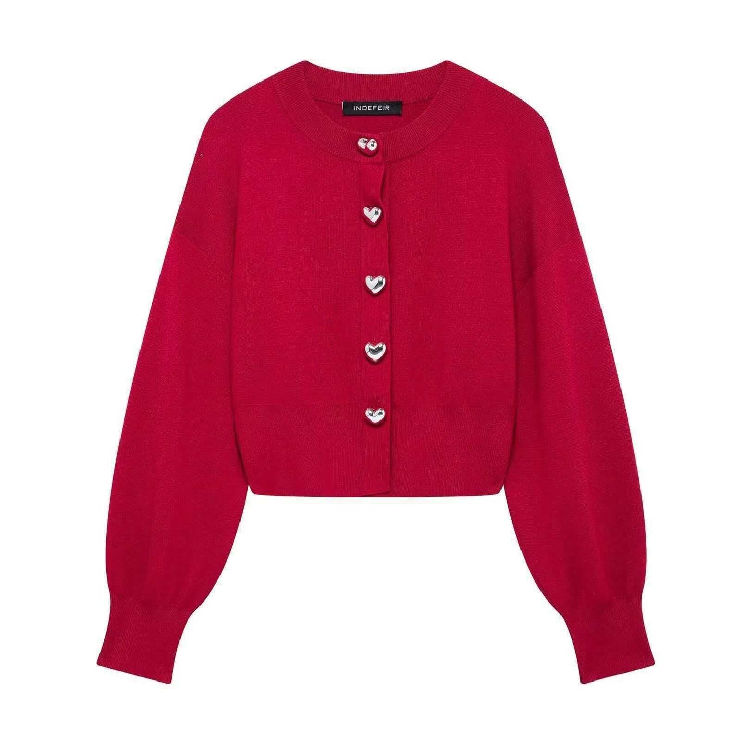 Damen Strickjacke Herzknöpfe Eveloria