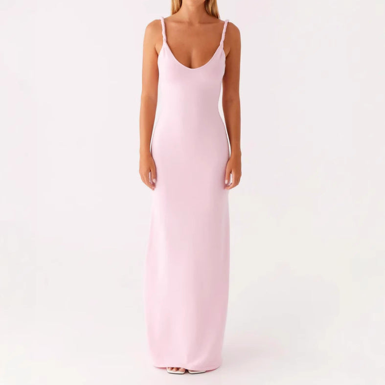 Eveloria Damen Maxikleid V-Ausschnitt Elastisch