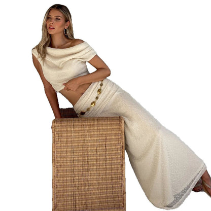 Damen Crop- und Maxirock Set Eveloria