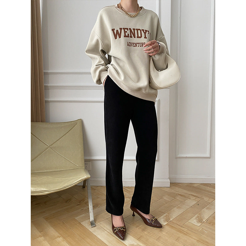 Damen Loungehose Weites Bein Eveloria Baumwolle Bequem