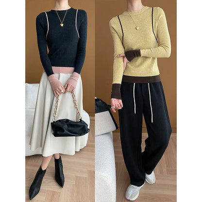 Damen Strickpullover Modisch Akzentiert Eveloria