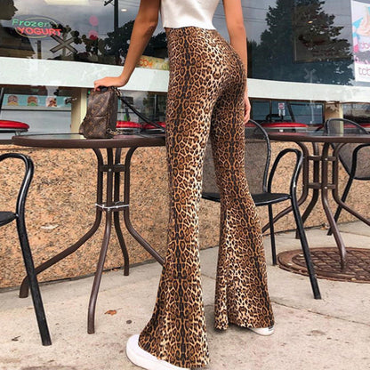 Damen Schlaghose Leopardenmuster Eveloria