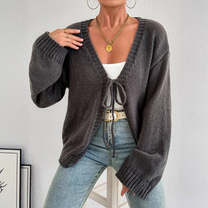 Damen Strickjacke mit Gürtel Eveloria