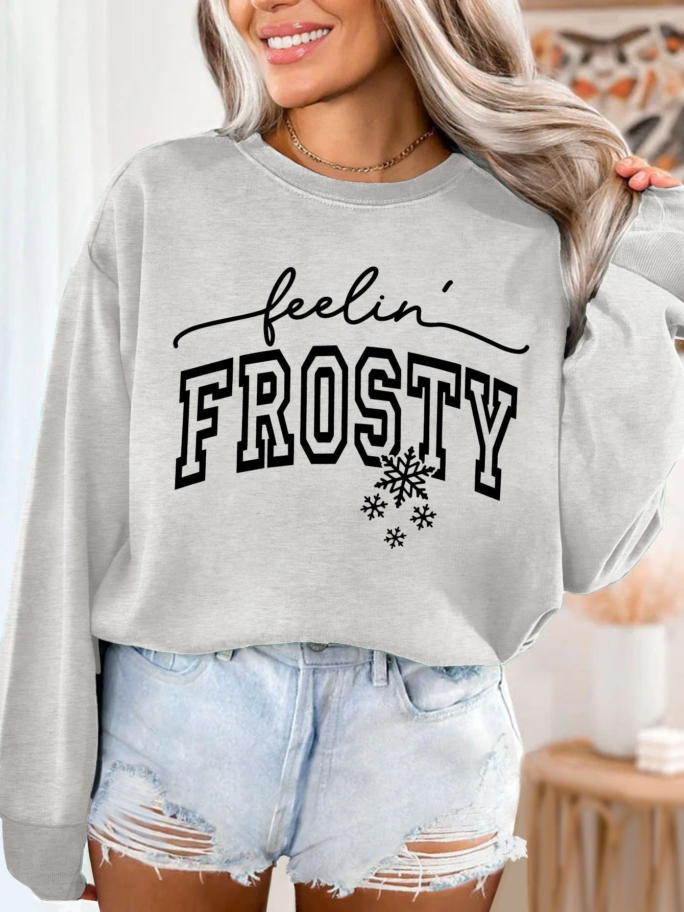 Damen Sweatshirt Grafik Aufdruck Eveloria
