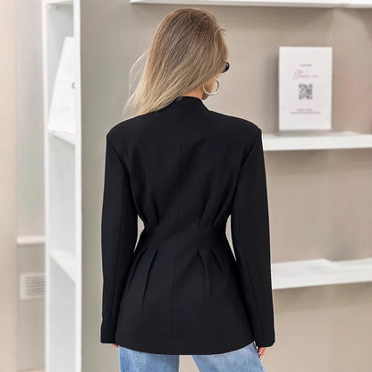 Damen Jacke Tailliert Knopfdetails Eveloria