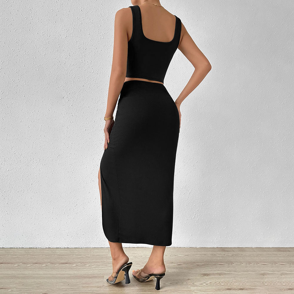 Damen Wickelkleid Asymmetrischer Schlitz Knötchen-Detail