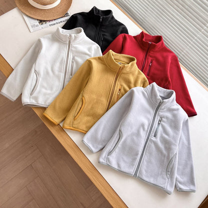 Damen Fleecejacke Hochkragen Reißverschlusstaschen Eveloria