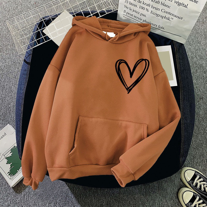 Damen Kapuzenpullover Herzmotiv Eveloria