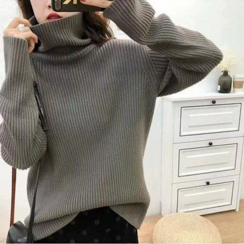 Damen Rollkragenpullover Feinrippstrick Warm Eveloria