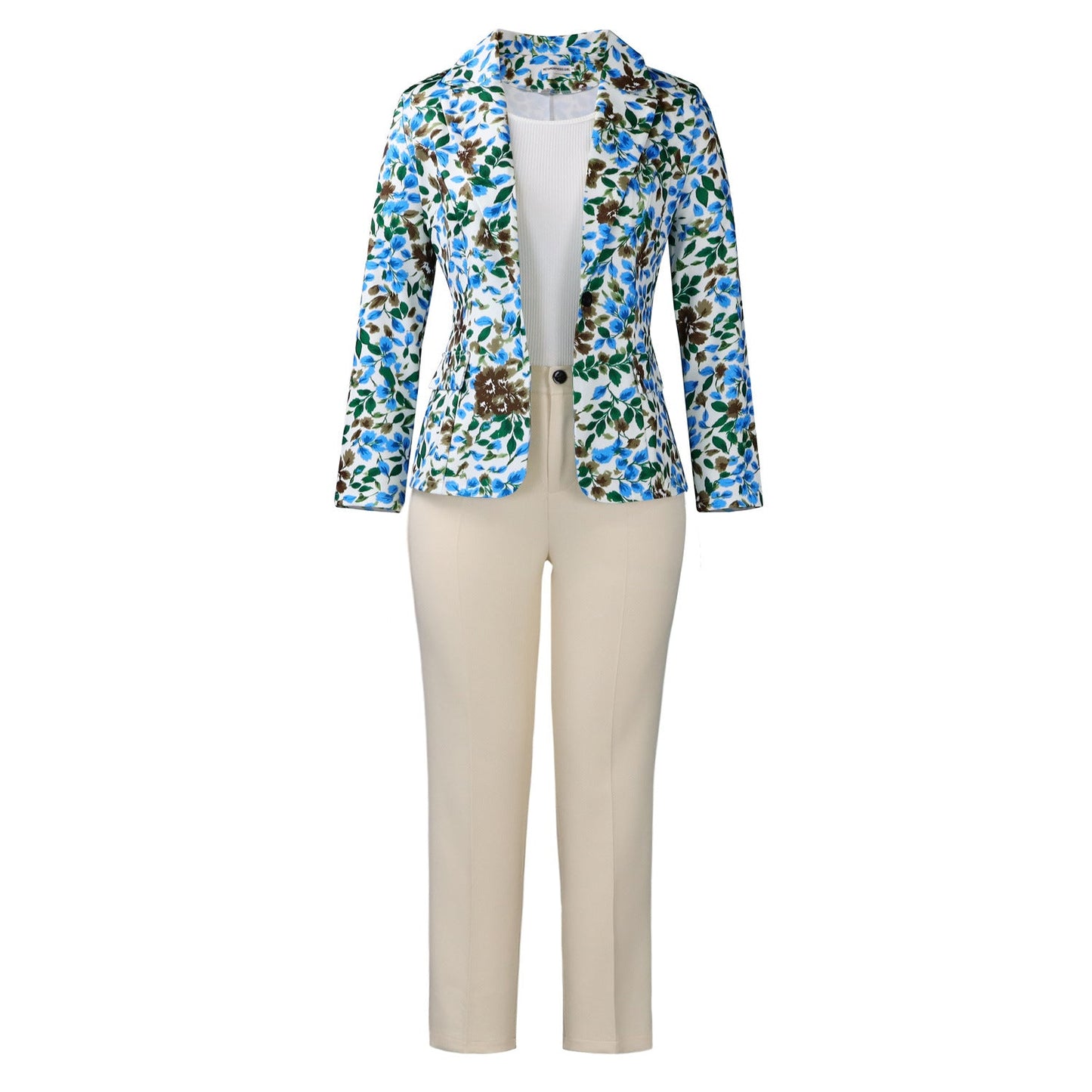 Damen Blazer Hosenkombination Floralmuster Eveloria