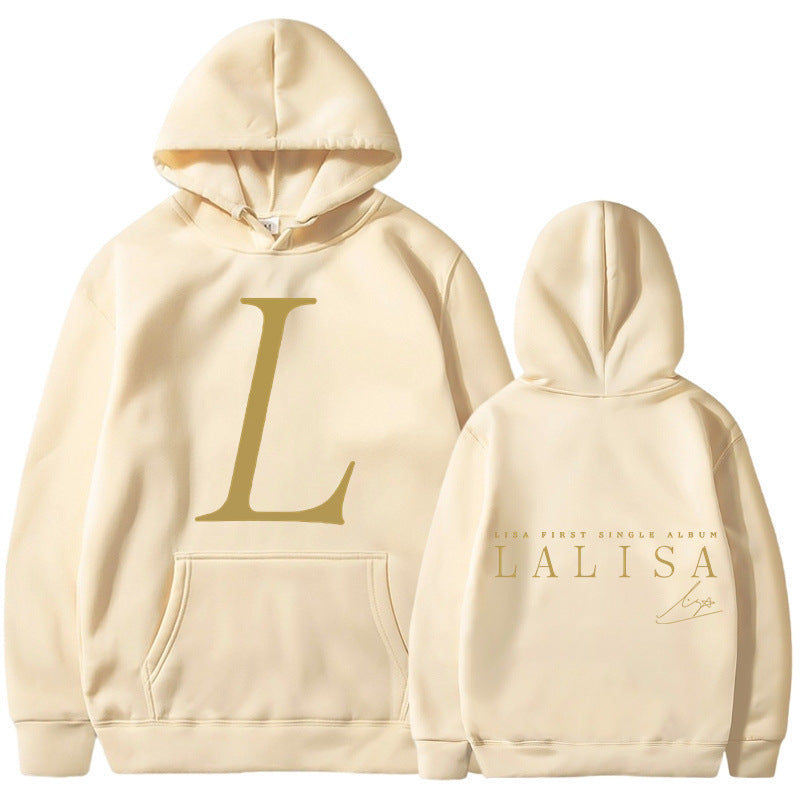 Damen Kapuzensweater mit Initialen-Print und Kängurutasche