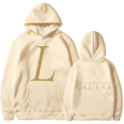 Damen Kapuzensweater mit Initialen-Print und Kängurutasche