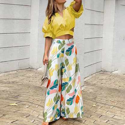 Damen Crop- und Hose Set Eveloria