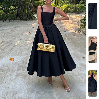 Damen Maxikleid A-Linie Quadratischer Ausschnitt Eveloria - Eveloria